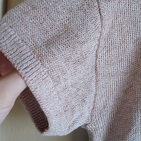 Loft metallic Blush knit Top Size XL New - Picture 3 of 8